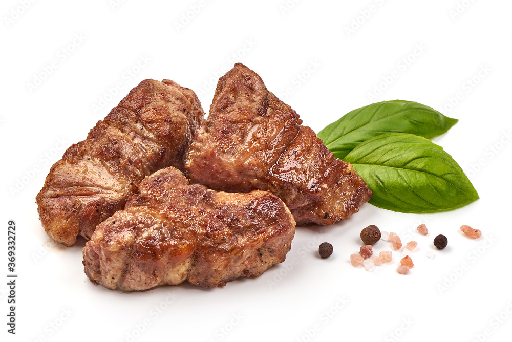 Grilled pork ribs, isolated on white background Grilled pork ribs, isolated on white background