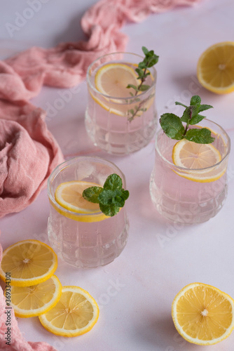 Pink lemonade, lemonade with taste of a rose.