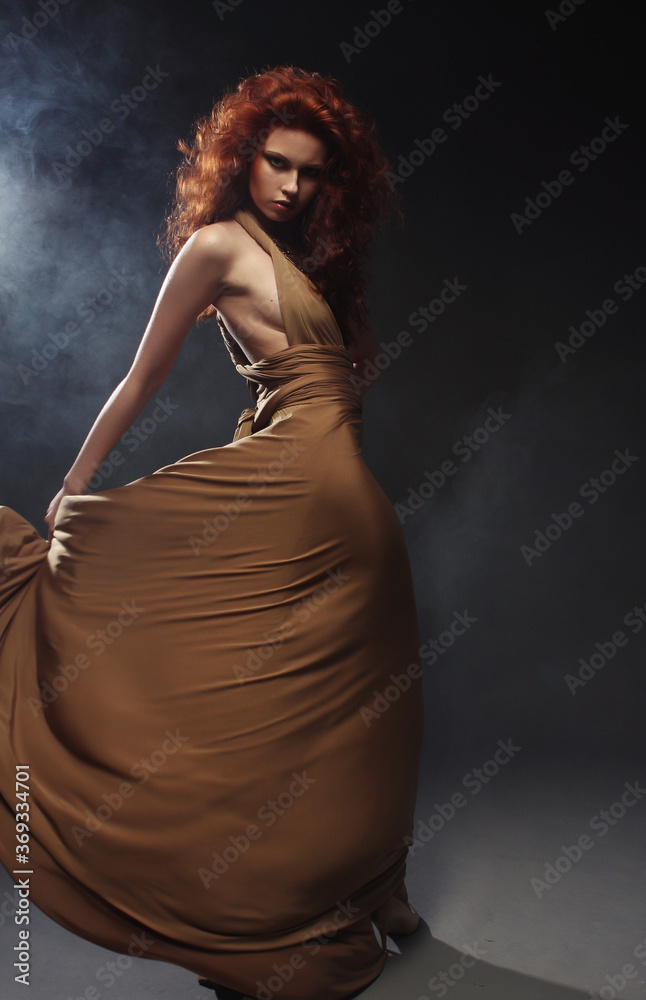 woman in long dress