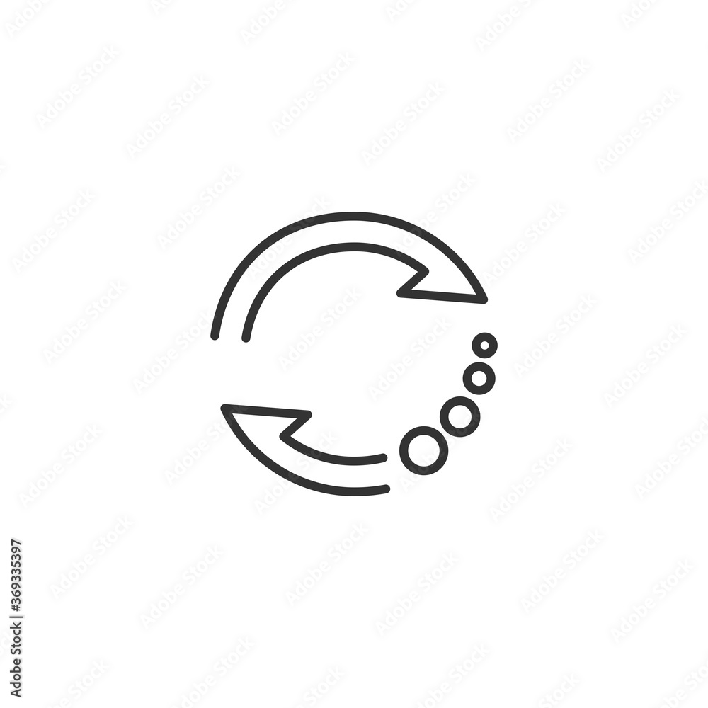 Arrow in a circle. Update. Circulation. Circles. Vector Icon Isolated on white background. Arrow in a circle. Update. Circulation. Circles. Vector Icon Isolated on white background.
