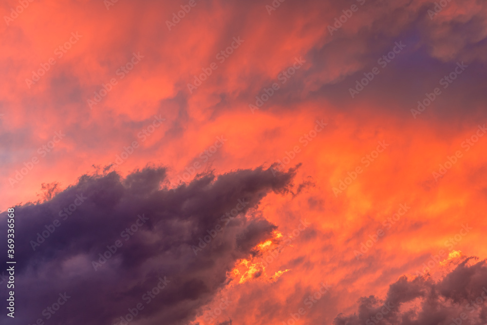 colorful sky with clouds at sunset. background wallpaper