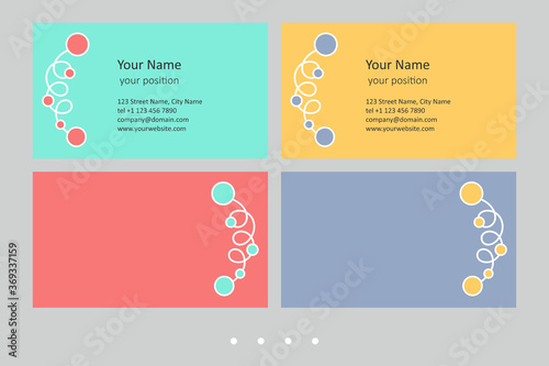 Business card template. Attractiveness in two color schemes.