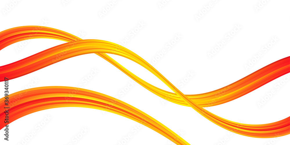 Modern flow poster. Orange wave shape on white background. Abstract lines pattern design. Dynamic flow paint waves. Creative futuristic presentation concept. Color wave vector Modern flow poster. Orange wave shape on white background. Abstract lines pattern design. Dynamic flow paint waves. Creative futuristic presentation concept. Color wave vector