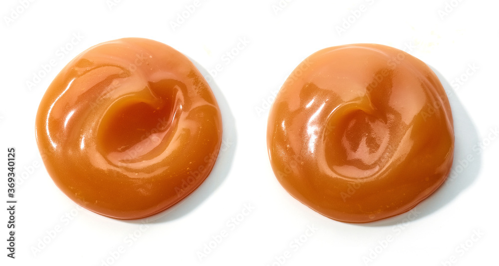 melted caramel on white background melted caramel on white background