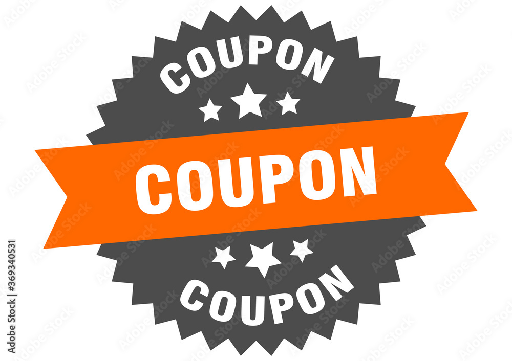 Fototapeta premium coupon round isolated ribbon label. coupon sign