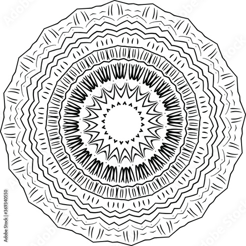 Mandala Isolated on White Background. Abstract pattern vector illustration. Retro black and white texture. Ornamental diwali pattern.