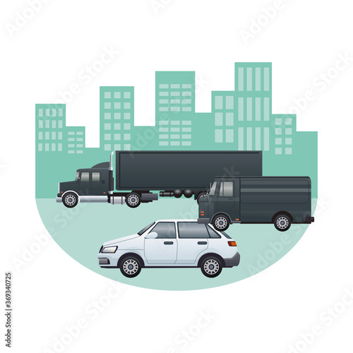 branding cars vehicles on the city scene © Jemastock