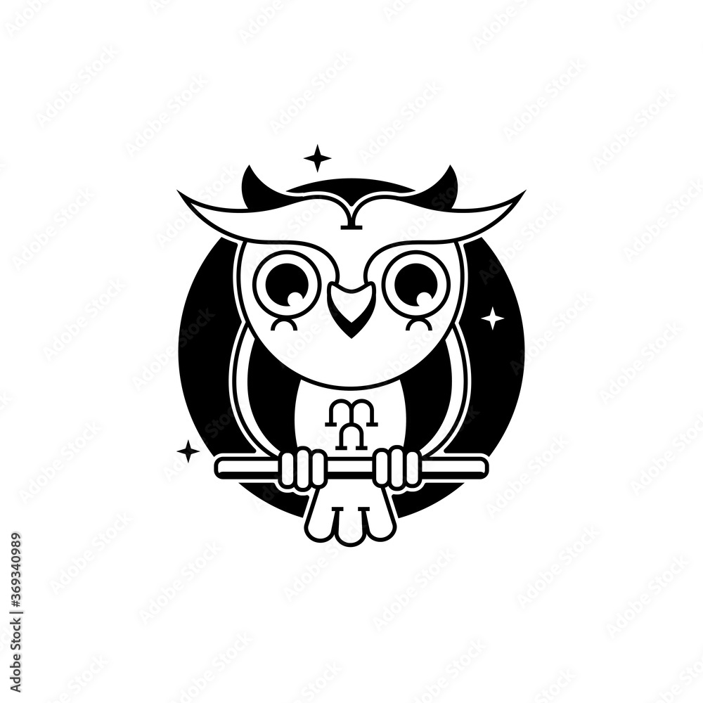 Obraz premium Owl Logo Template lustration Suitable For Greeting Card, Poster Or T-shirt Printing.