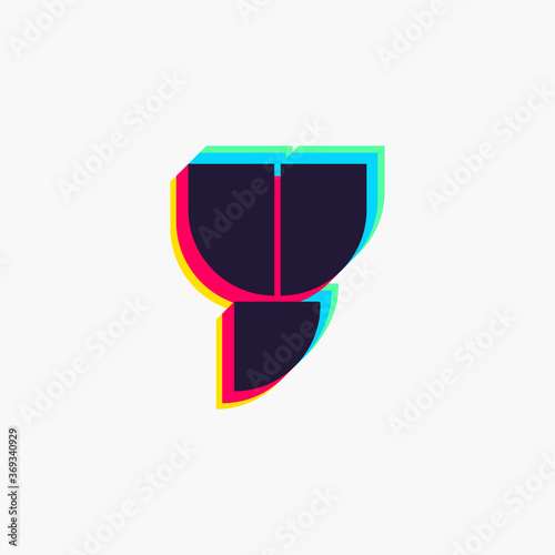 Letter Y logo with stereo effect.