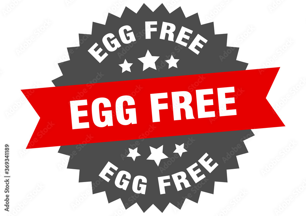 egg free round isolated ribbon label. egg free sign egg free round isolated ribbon label. egg free sign