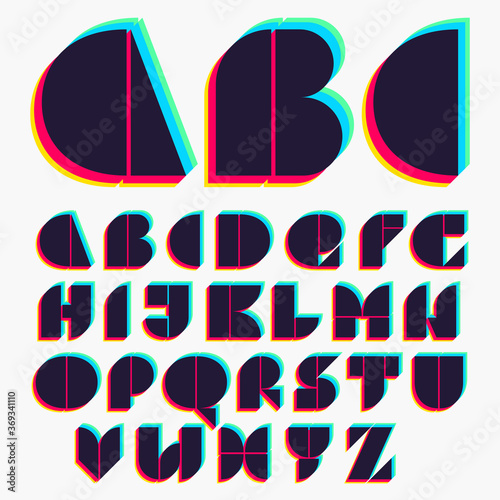 Alphabet with stereo effect. photo