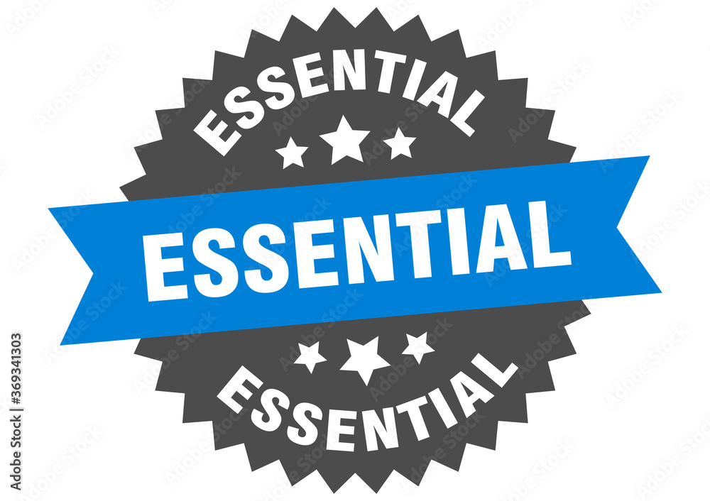 Fototapeta premium essential round isolated ribbon label. essential sign