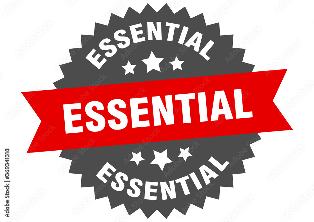 essential round isolated ribbon label. essential sign essential round isolated ribbon label. essential sign