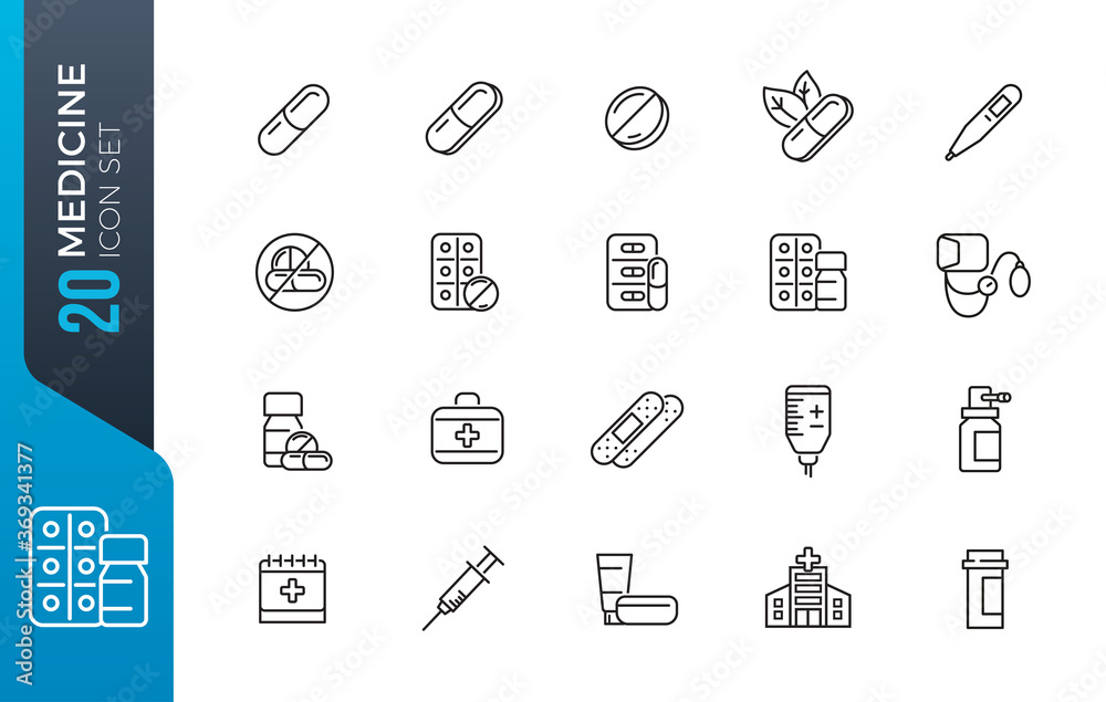 minimal medicine icon set minimal medicine icon set
