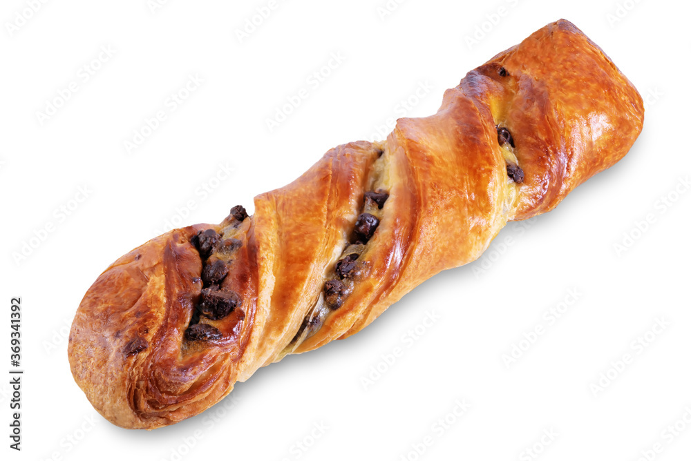 Chocolate cookie Twists on a white isolated background Chocolate cookie Twists on a white isolated background