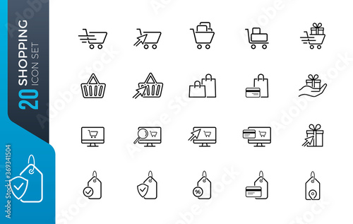 minimal shopping icon set