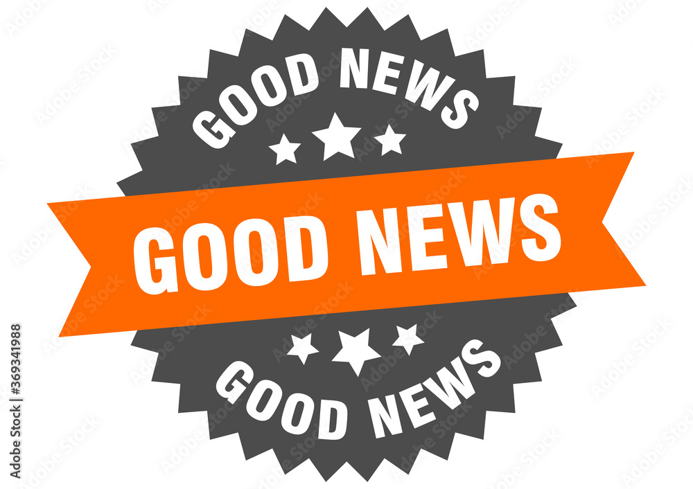 Fototapeta premium good news round isolated ribbon label. good news sign