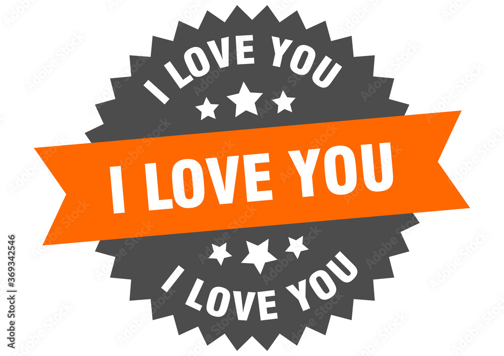 Fototapeta premium i love you round isolated ribbon label. i love you sign