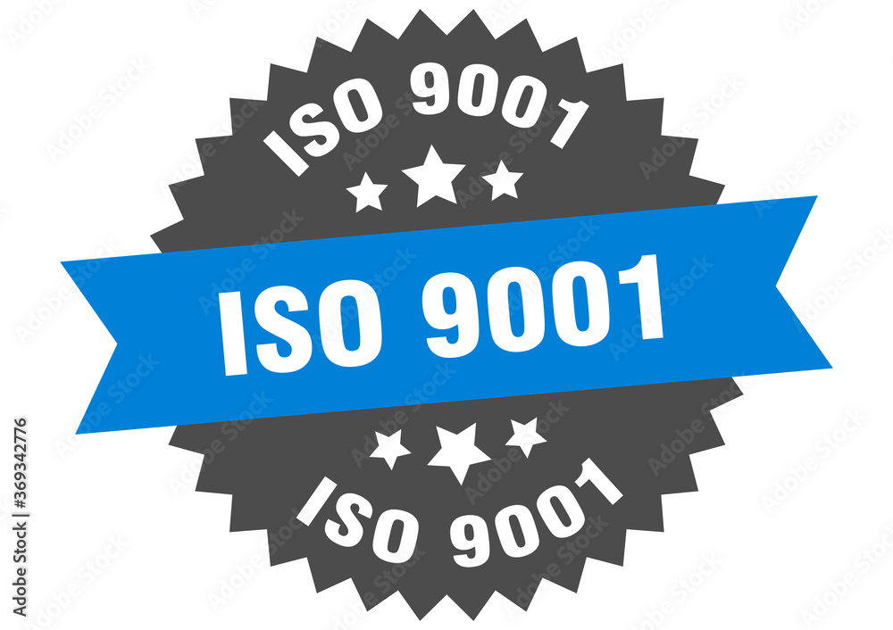 iso 9001 round isolated ribbon label. iso 9001 sign iso 9001 round isolated ribbon label. iso 9001 sign