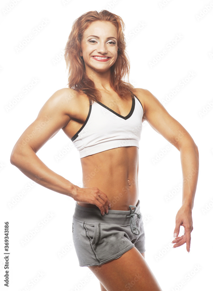 sporty muscular woman sporty muscular woman