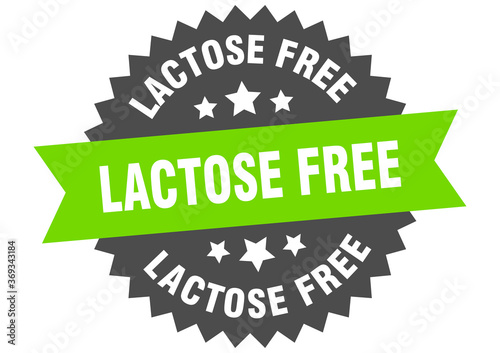 lactose free round isolated ribbon label. lactose free sign