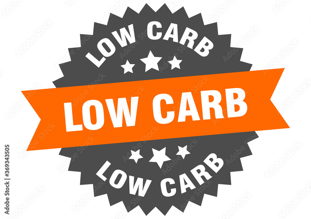 Fototapeta premium low carb round isolated ribbon label. low carb sign