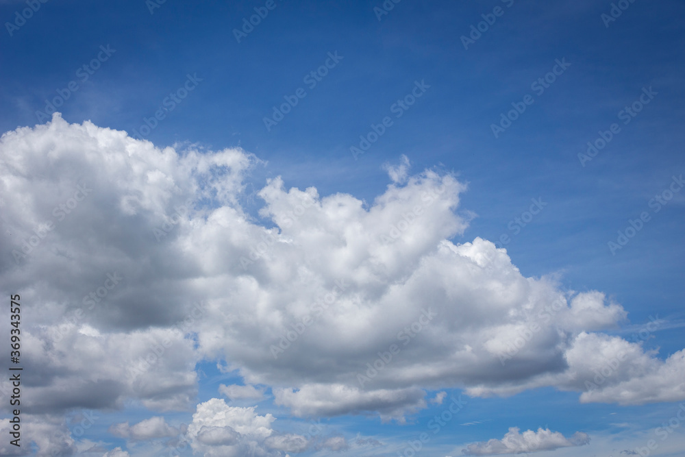 Obraz premium White clouds in blue sky background.