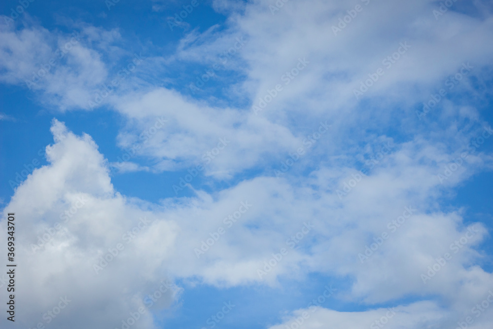 Obraz premium White clouds in blue sky background.