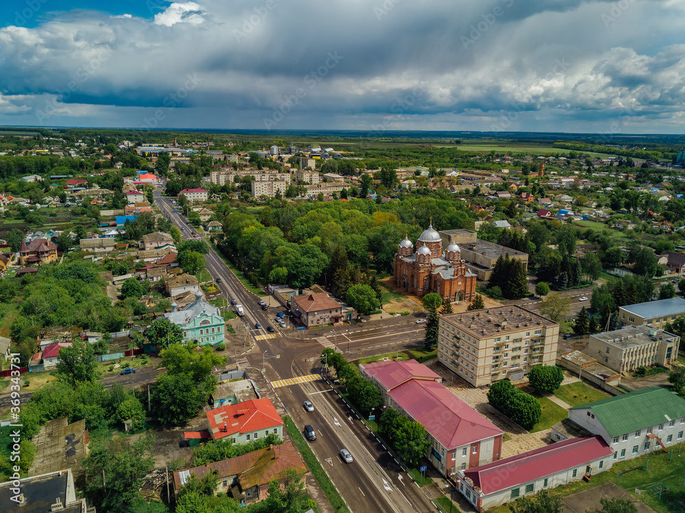 City of Oboyan, Kursk region, aerial view