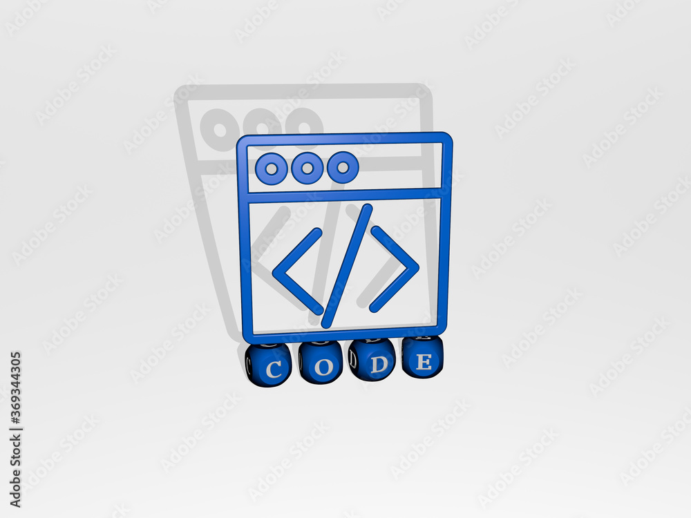 3D illustration of code graphics and text made by metallic dice letters for the related meanings of the concept and presentations. background and computer 3D illustration of code graphics and text made by metallic dice letters for the related meanings of the concept and presentations. background and computer