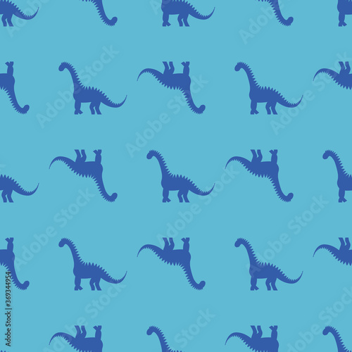 Fototapeta Naklejka Na Ścianę i Meble -  Seamless pattern with dinosaurs silhuettes. Creative vector childish background for fabric, textile