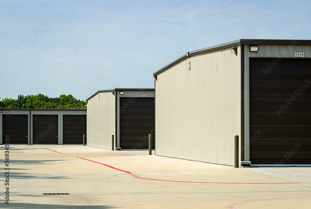 Fototapeta premium Mini storage warehouses in Conroe, TX