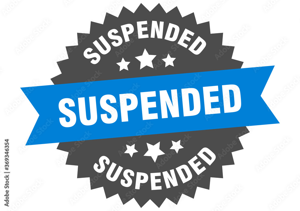 suspended round isolated ribbon label. suspended sign suspended round isolated ribbon label. suspended sign