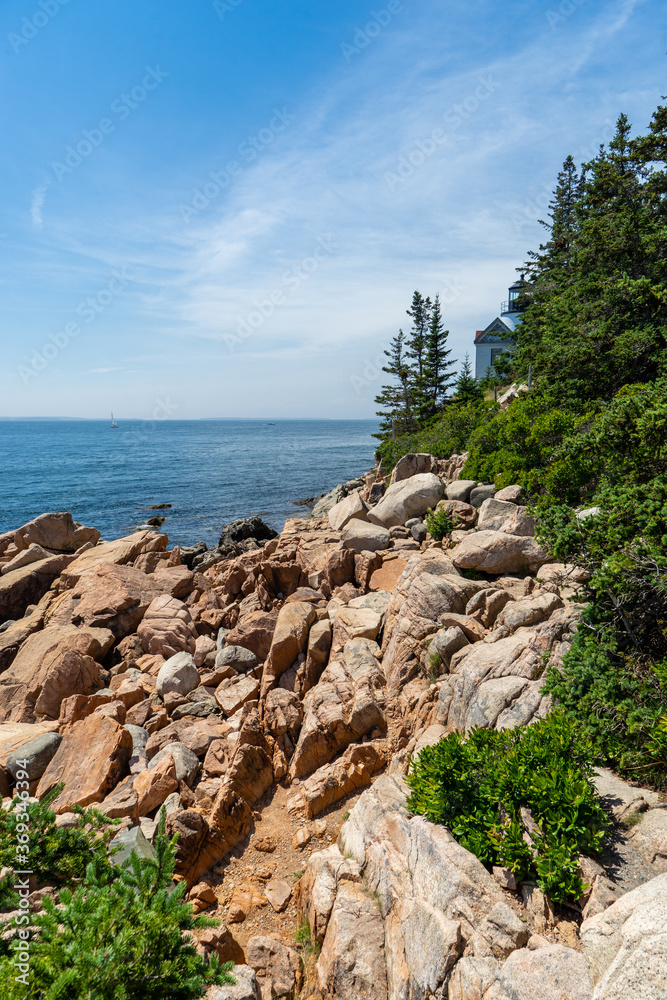 Rugged coast by Bass Harbor lighthouse