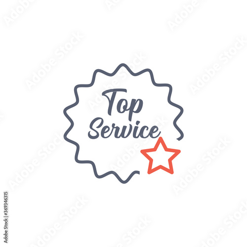 top service badge with star...