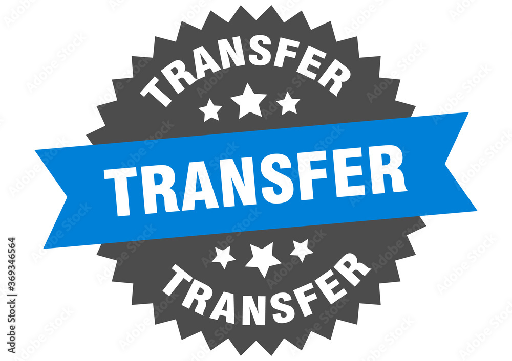 transfer round isolated ribbon label. transfer sign transfer round isolated ribbon label. transfer sign