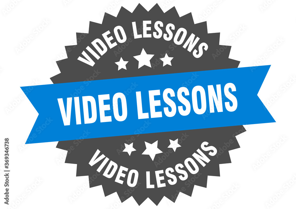video lessons round isolated ribbon label. video lessons sign video lessons round isolated ribbon label. video lessons sign