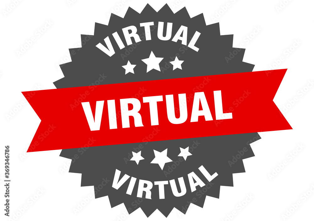 virtual round isolated ribbon label. virtual sign virtual round isolated ribbon label. virtual sign