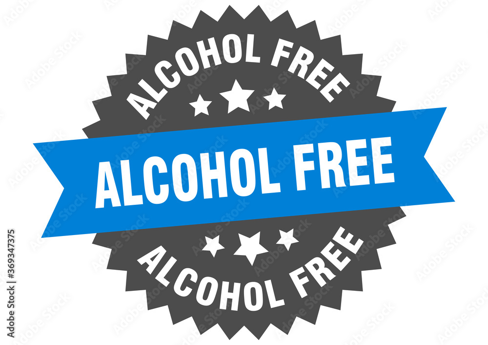 Fototapeta premium alcohol free round isolated ribbon label. alcohol free sign