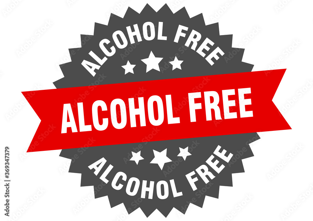 alcohol free round isolated ribbon label. alcohol free sign alcohol free round isolated ribbon label. alcohol free sign