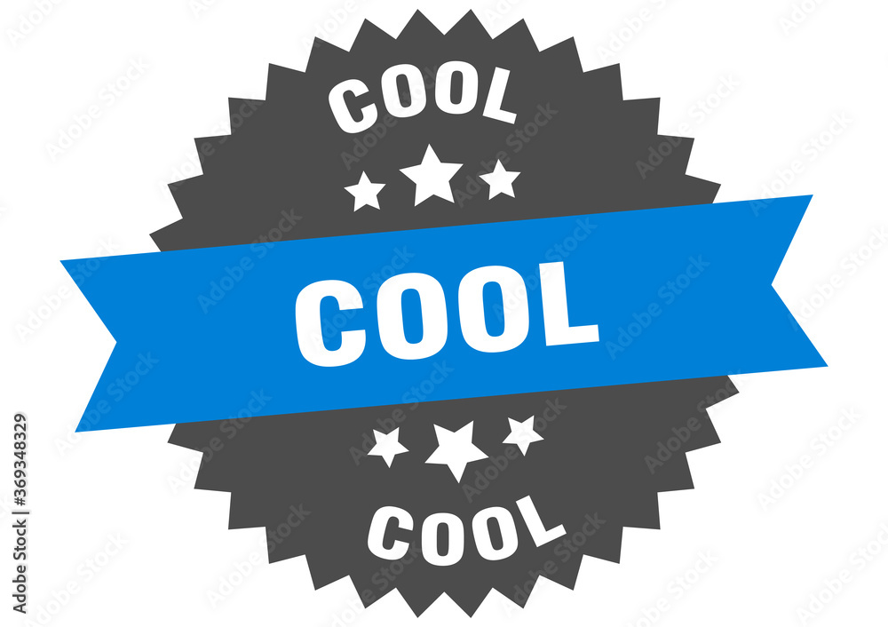 Fototapeta premium cool round isolated ribbon label. cool sign