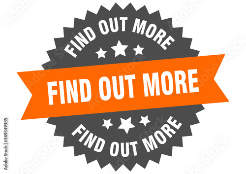 find out more round isolated ribbon label. find out more sign