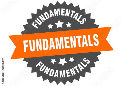 fundamentals round isolated ribbon label. fundamentals sign