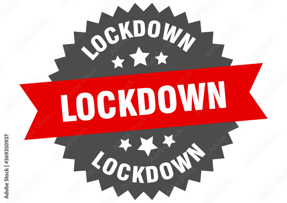 lockdown round isolated ribbon label. lockdown sign lockdown round isolated ribbon label. lockdown sign