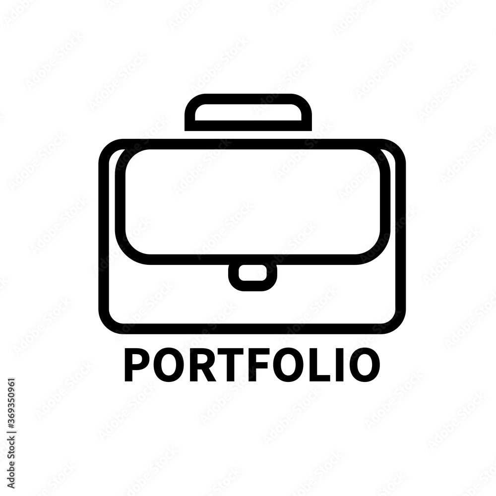 Portfolio, portfolio. Sign, outline icon. Vector illustration Portfolio, portfolio. Sign, outline icon. Vector illustration