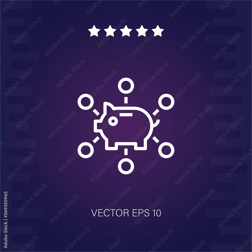 piggy bank vector icon modern illustration