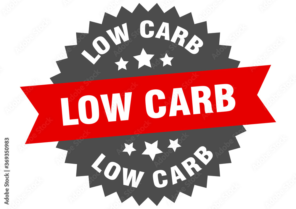 low carb round isolated ribbon label. low carb sign low carb round isolated ribbon label. low carb sign