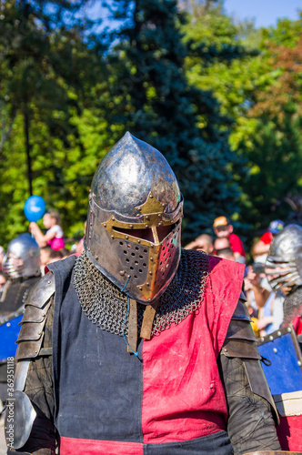 Knight's armor for historical reconstructions, close up