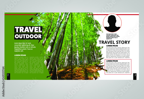 Brochure template flyer with nature landscape background