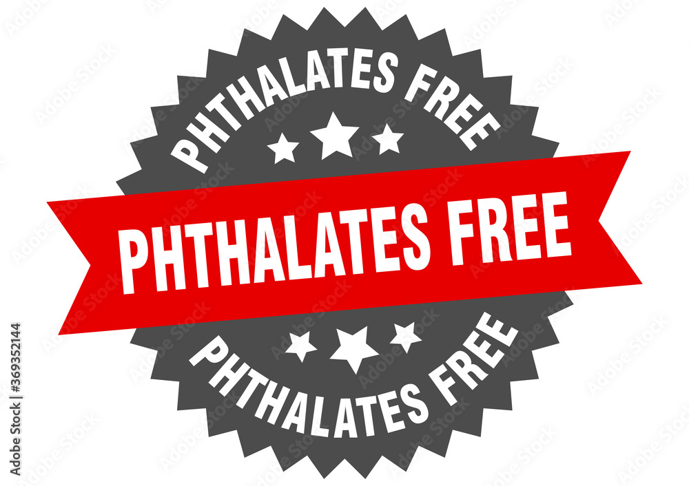 Obraz premium phthalates free round isolated ribbon label. phthalates free sign